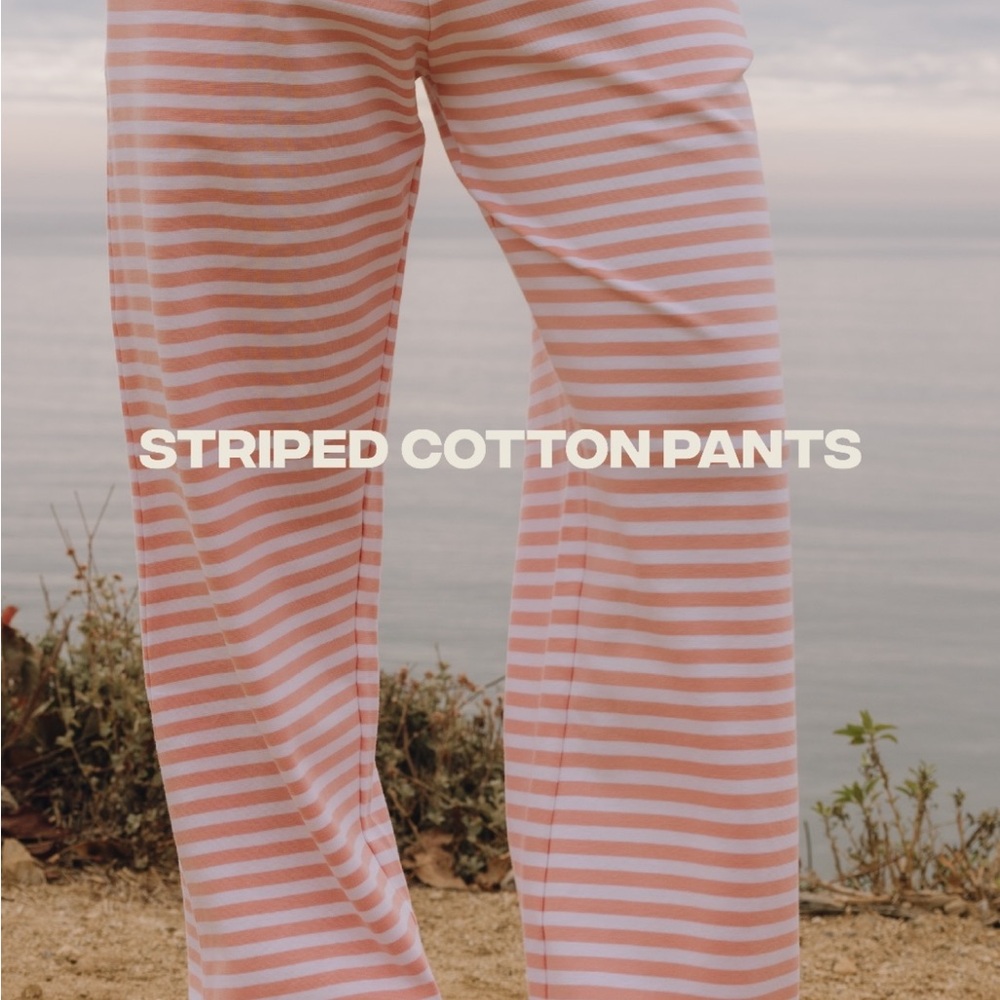 Daily Drills Pink and White Striped Casual Pants